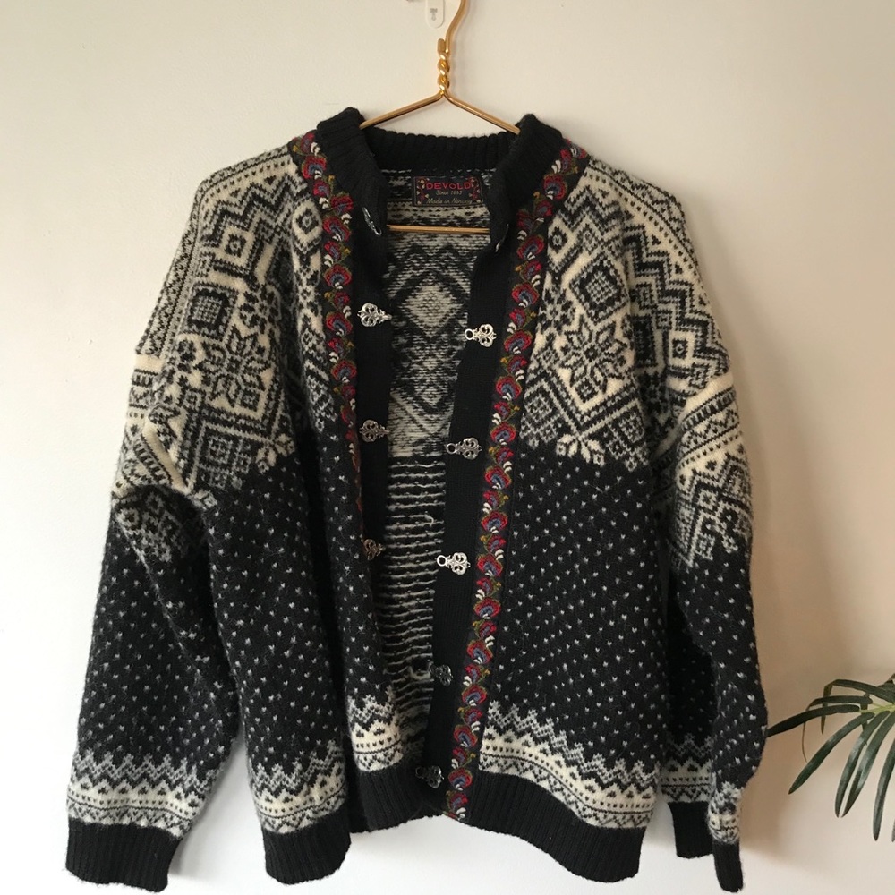 Vintage Norwegian Fair Isle Cardigan